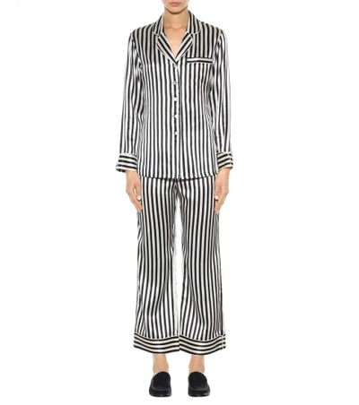 Shop Olivia Von Halle Lila Nika Striped Silk-satin Pyjamas In Eika Core