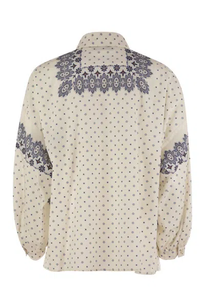 Weekend Max Mara Adda Cotton Poplin Shirt In Neutral