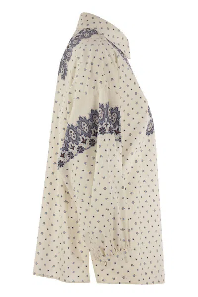Weekend Max Mara Adda Cotton Poplin Shirt In Neutral