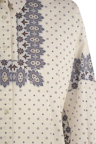 Weekend Max Mara Adda Cotton Poplin Shirt In Neutral