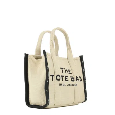 Marc Jacobs Jacquard Pattern Fabric Tote With Detachable Strap In Sand