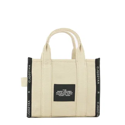Marc Jacobs Jacquard Pattern Fabric Tote With Detachable Strap In Sand