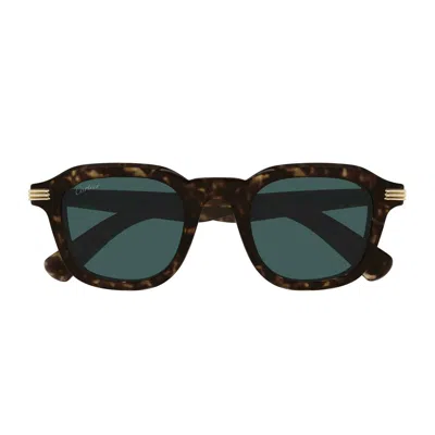 Cartier Geometric Sunglasses In Brown