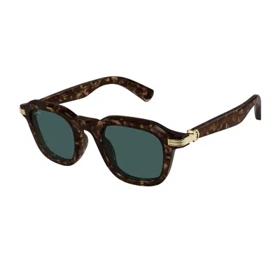 Cartier Geometric Sunglasses In Brown