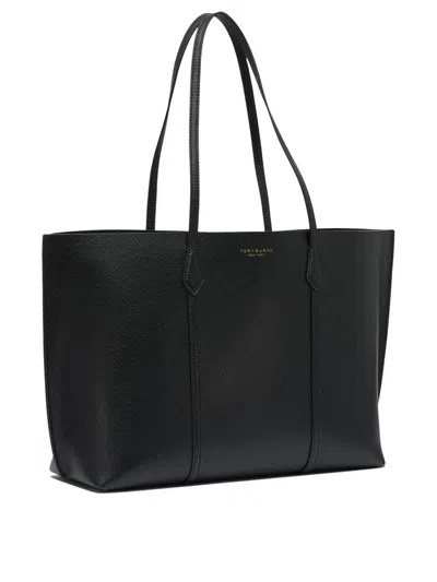 Tory Burch Large Perry Leather Tote Bag In Black
