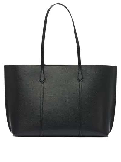 Tory Burch Large Perry Leather Tote Bag In Black