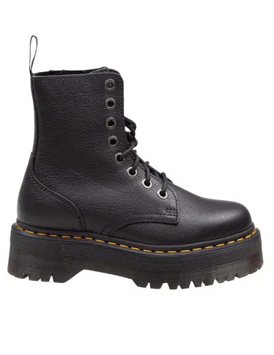 Dr. Martens Hammered Leather Amphibian In Black