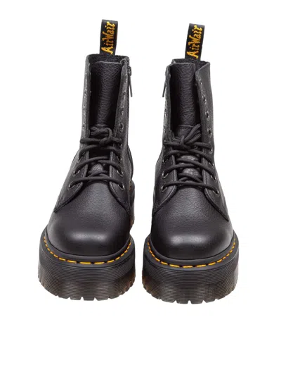 Dr. Martens Hammered Leather Amphibian In Black