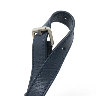 Pre-owned Balenciaga Black Blue Navy Leather Shoulder Bag ()
