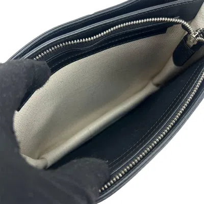 Pre-owned Balenciaga Black Ivory Canvas Leather Pochette Shoulder Bag () In Multi