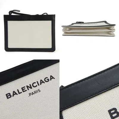 Pre-owned Balenciaga Black Ivory Canvas Leather Pochette Shoulder Bag () In Multi