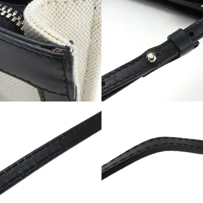 Pre-owned Balenciaga Black Ivory Canvas Leather Pochette Shoulder Bag () In Multi
