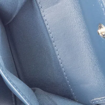 Pre-owned Chanel Boy  Blue Green Caviar Leather Wallet (tri-fold) () In Multi