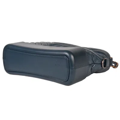 Pre-owned Chanel Gabriel Navy Suede Shoulder Bag () In Blue