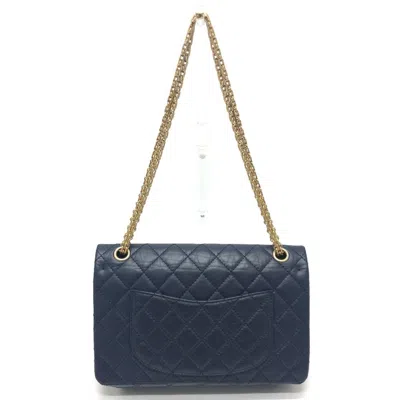 Pre-owned Chanel Navy Leather Shoulder Bag () In Blue
