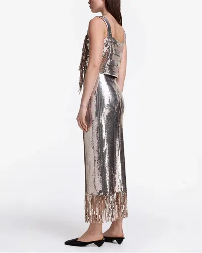 Smythe High Waisted Sequin Skirt In Gray