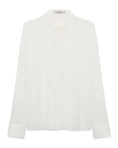 Dorothee Schumacher Sheer Twist Georgette Blouse In White