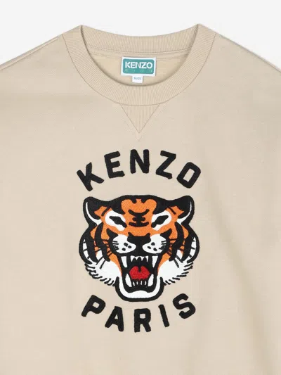 Kenzo Tiger-embroidered Crewneck Sweatshirt In Neutral