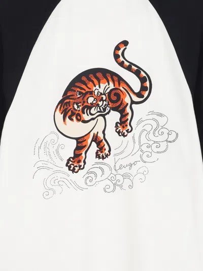 Kenzo Boys Contrast Logo T-shirt In White