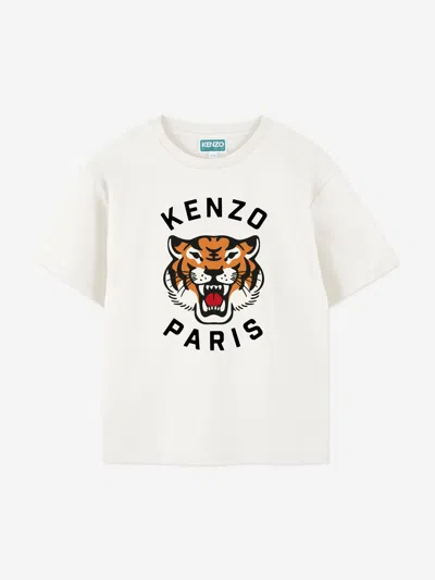 Kenzo Kids Lucky Tiger T-shirt In White