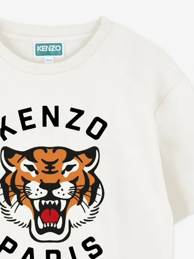 Kenzo Kids Lucky Tiger T-shirt In White
