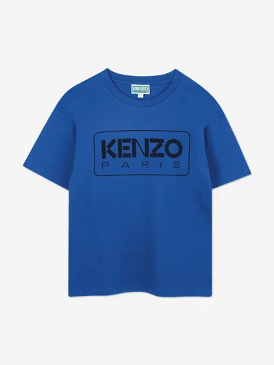 Kenzo Kids Logo Print T-shirt In Blue
