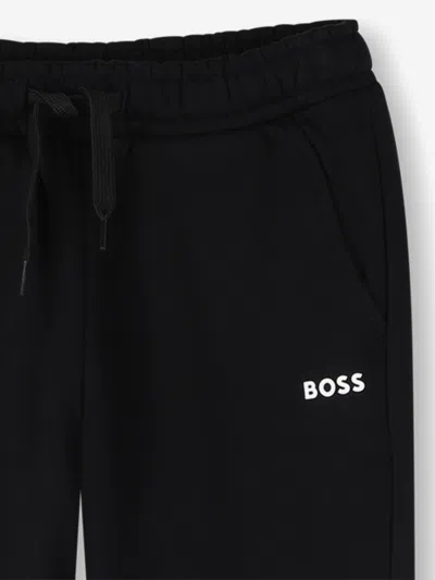 Hugo Boss Boss Boys Logo Print Joggers In Black