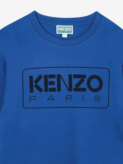 Kenzo Kids Logo Print T-shirt In Blue