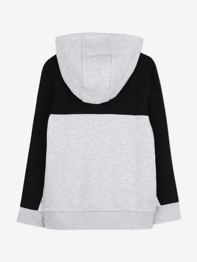 Hugo Boss Boss Boys Logo Print Zip Up Top In Gray