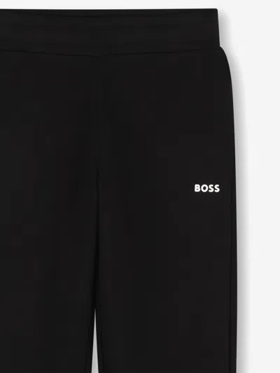 Hugo Boss Boss Boys Logo Print Joggers In Black