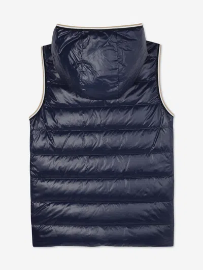 Hugo Boss Boss Boys Reversible Down Padded Gilet In Blue