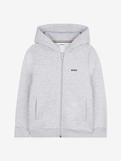 Hugo Boss Boss Boys Logo Print Tracksuit In Gray