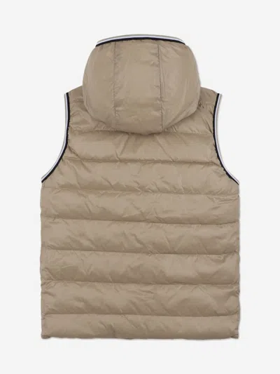 Hugo Boss Boss Boys Reversible Down Padded Gilet In Gray