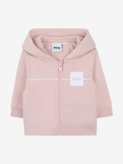 Hugo Boss Boss Baby Girls 3 Piece Tracksuit Set In Pink