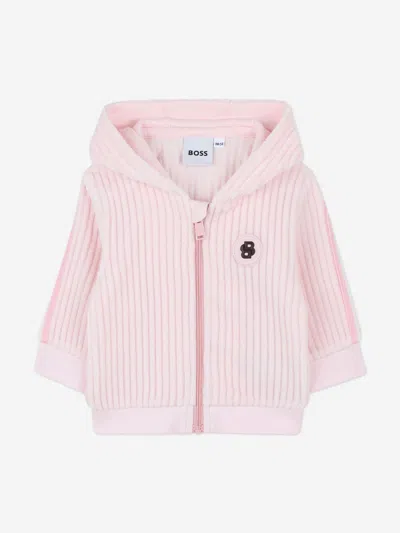 Hugo Boss Boss Baby Girls Logo Tracksuit In Pink
