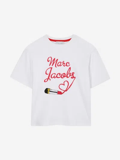Marc Jacobs Girls Lipstick Logo T-shirt In White