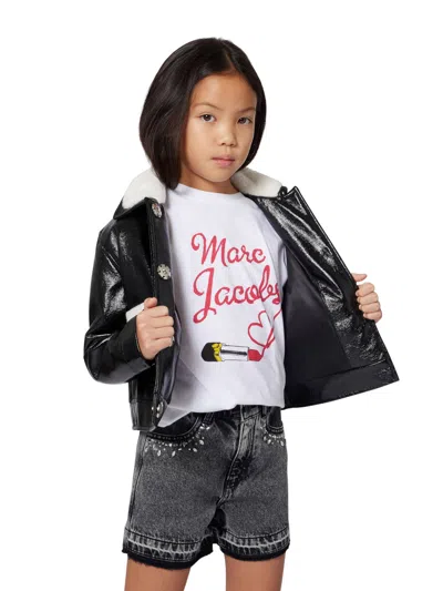 Marc Jacobs Girls Lipstick Logo T-shirt In White