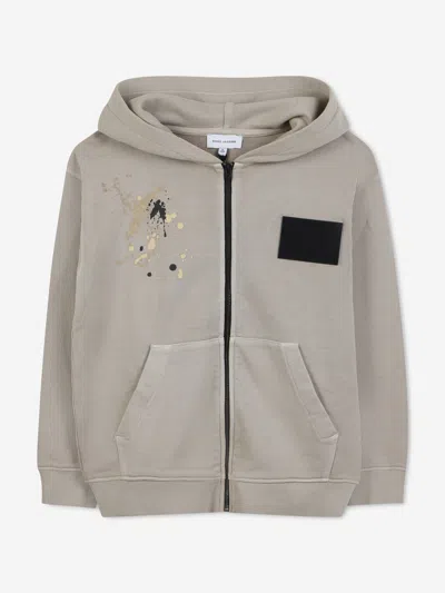 Marc Jacobs Boys Logo Zip Up Top In Gray