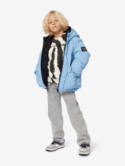 Marc Jacobs Boys Reversible Puffer Jacket In Blue