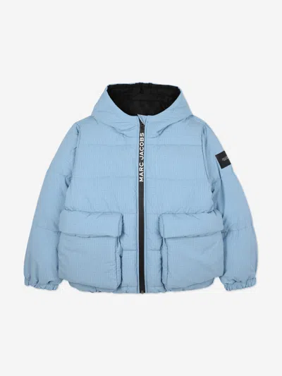 Marc Jacobs Boys Reversible Puffer Jacket In Blue