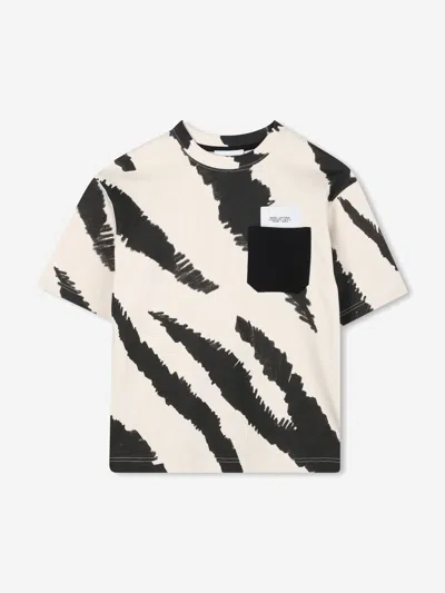 Marc Jacobs Boys Zebra Print T-shirt In White