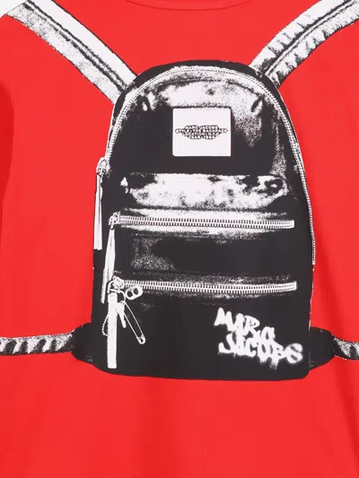 Marc Jacobs Boys Long Sleeve Backpack Print T-shirt In Red