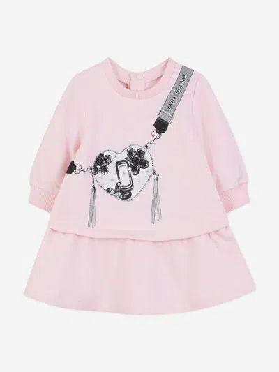 Marc Jacobs Baby Girls Snapshot Bag Print Sweater Dress In Pink