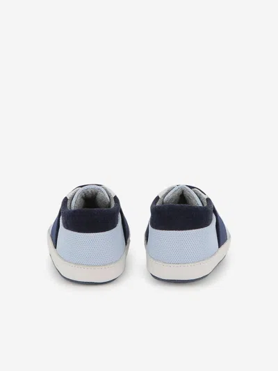 Hugo Boss Boss Baby Boys Leather Logo Pre-walkers In Blue