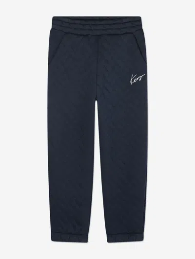 Kenzo Boys Weave Patterned Tracksuit In Blue