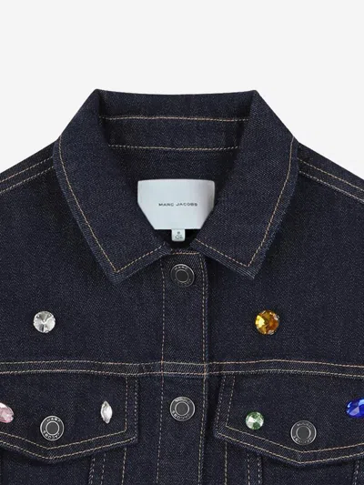 Marc Jacobs Gem-embellished Denim Jacket In Blue
