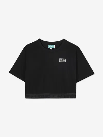 Kenzo Girls T-shirt And Pants Set In Black