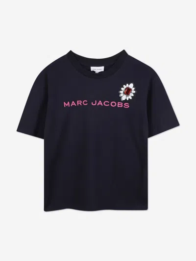Marc Jacobs Girls Embroidered Logo T-shirt In Black