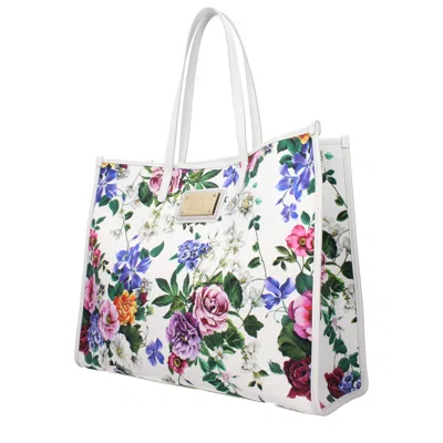Dolce & Gabbana White Fabric Shoulder Bag In White