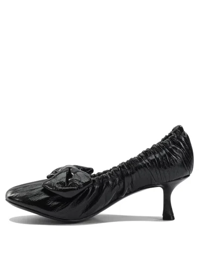 Acne Studios 60 Bow Embellished Leather Pumps In Black